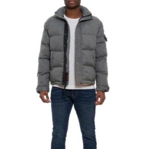 ROBERT GRAHAM Grey Quilted Down Puffer Jacket